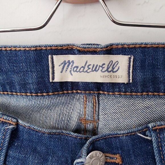 Madewell Slim Boyjean Size 27 Patches Distressed Dark Wash Denim Cotton Blend - Picture 5 of 9
